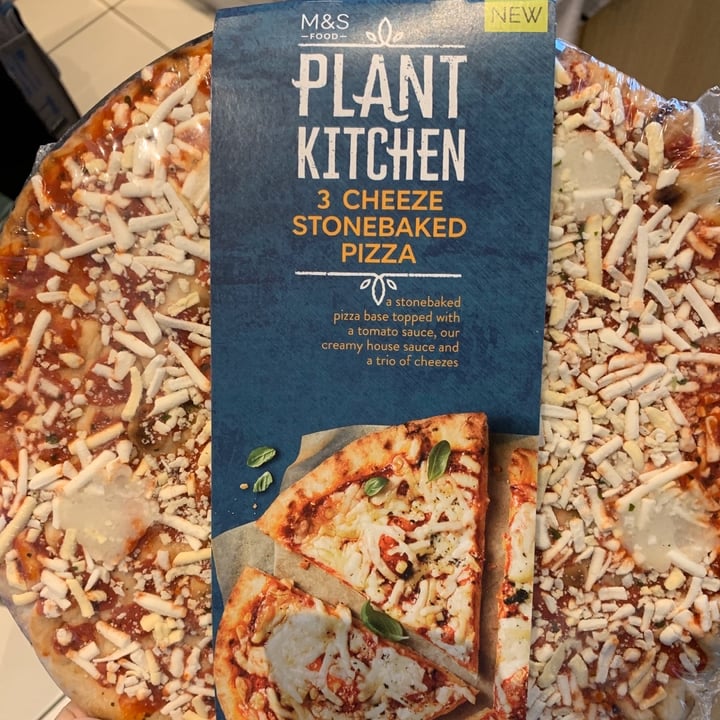 review photo of Plant Kitchen (M&S) 3 cheeze stonebaked pizza shared by @absicola on 03 Apr 2020 - review