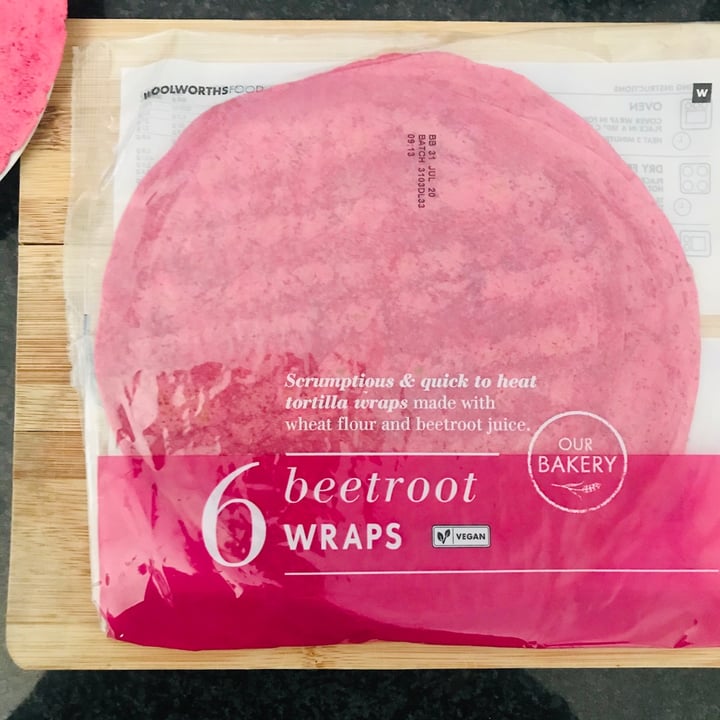 photo of Woolworths Food 6 Beetroot Wraps shared by @tdunc on  04 Jun 2020 - review