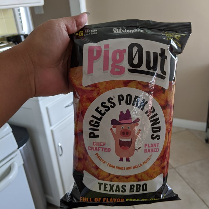 photo of Outstanding Foods Pig List Pork Rinds Texas BBQ shared by @vegohvegan on  26 Apr 2020 - review
