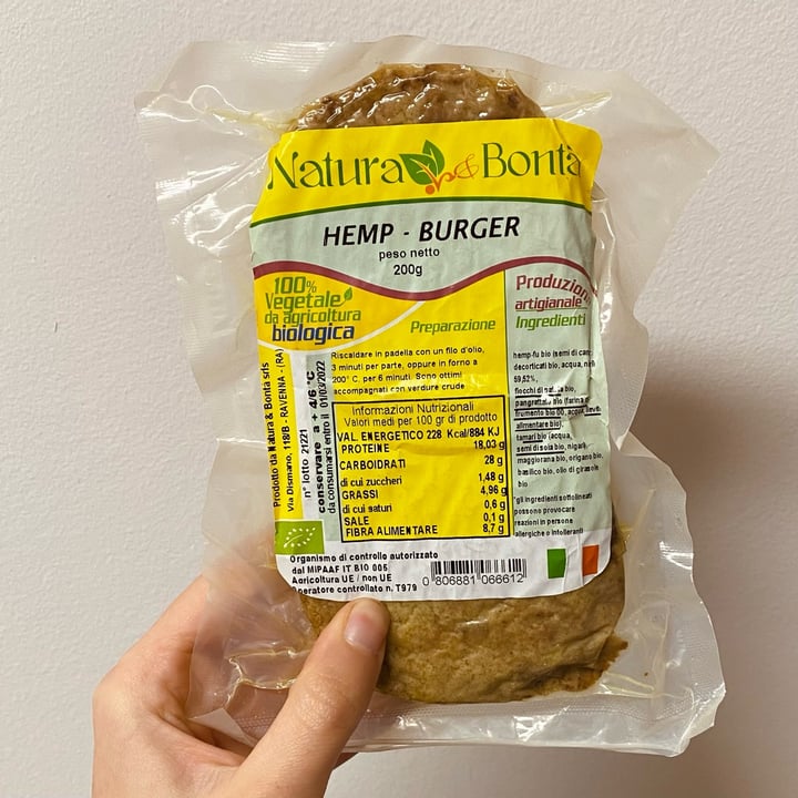 photo of Natura & Bontà Hemp burger shared by @isabelbii on  18 May 2022 - review