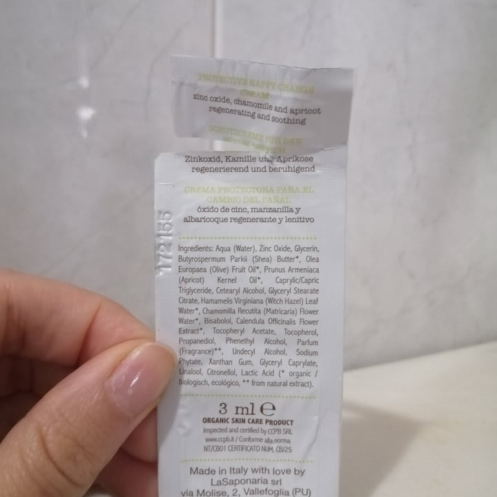 review photo of La Saponaria Bio pasta protettiva per il cambio shared by @valevalentina on 01 Oct 2022 - review