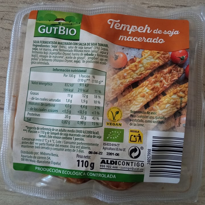 review photo of GutBio Tempeh de soja macerado shared by @alexv269 on 22 Mar 2022 - review
