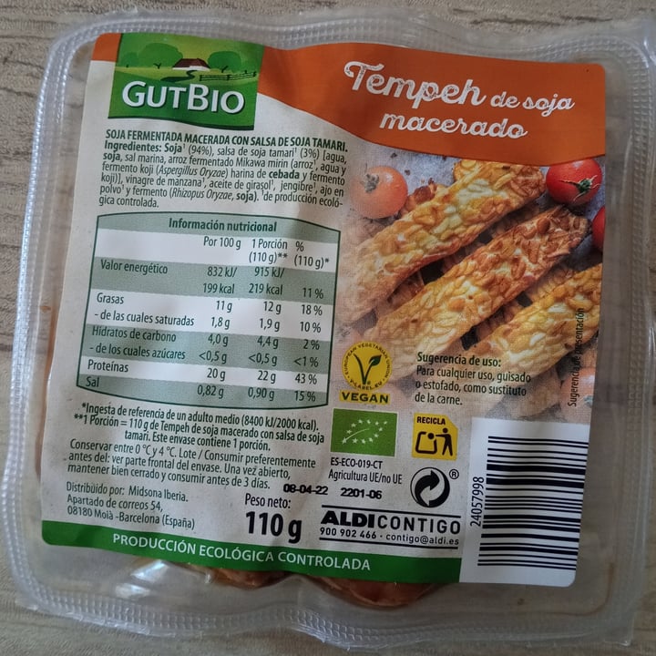 photo of GutBio Tempeh de soja macerado shared by @alexv269 on  22 Mar 2022 - review