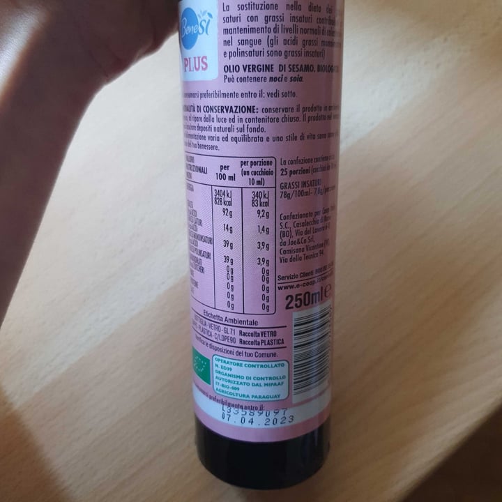 review photo of Bene.Si coop Olio di semi di Sesamo shared by @sofia9 on 04 May 2022 - review