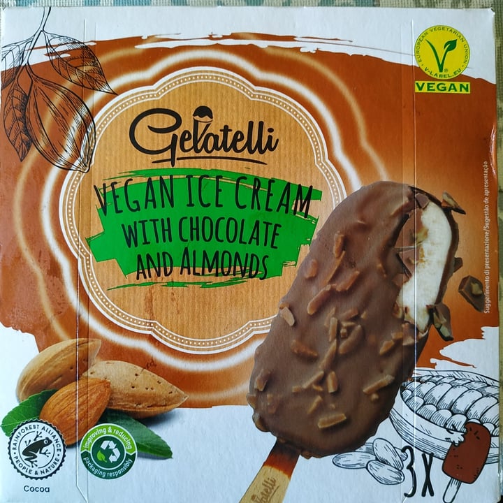 photo of Gelatelli Gelado Vegan Com Chocolate E Amêndoas shared by @martarosario17 on  04 Jul 2022 - review