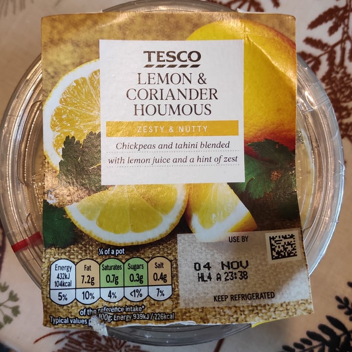 Tesco Lemon and coriander hummus Review abillion