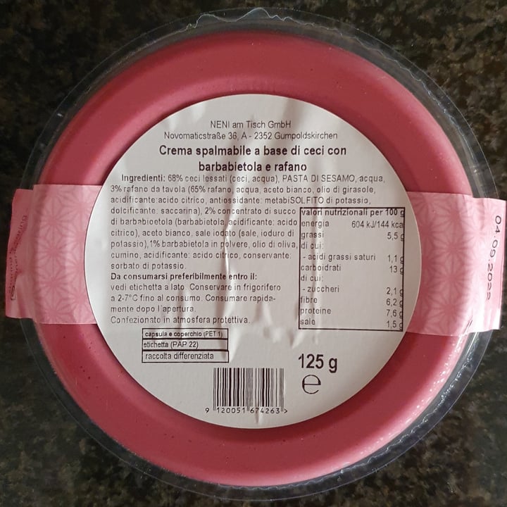 review photo of Neni Hummus barbabietole e rafano shared by @lunasky on 21 Sep 2022 - review