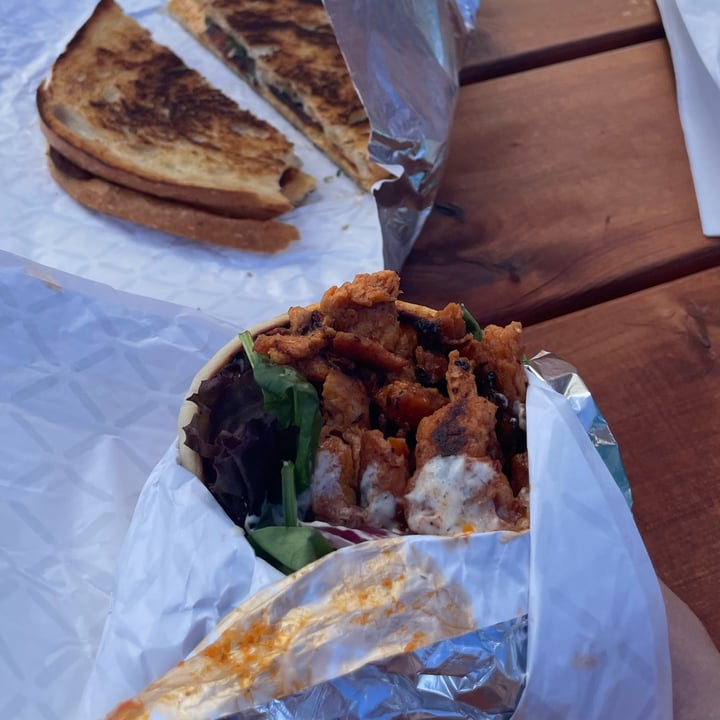 review photo of The Hwy. Cafe Buffalo Chik’n Wrap shared by @gwynnethtansey on 15 Aug 2022 - review