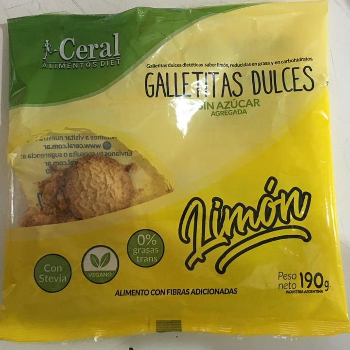 photo of Ceral Alimentos Diet Galletitas Dulces sabor Limón sin Azucar Agregada shared by @orne on  31 May 2022 - review