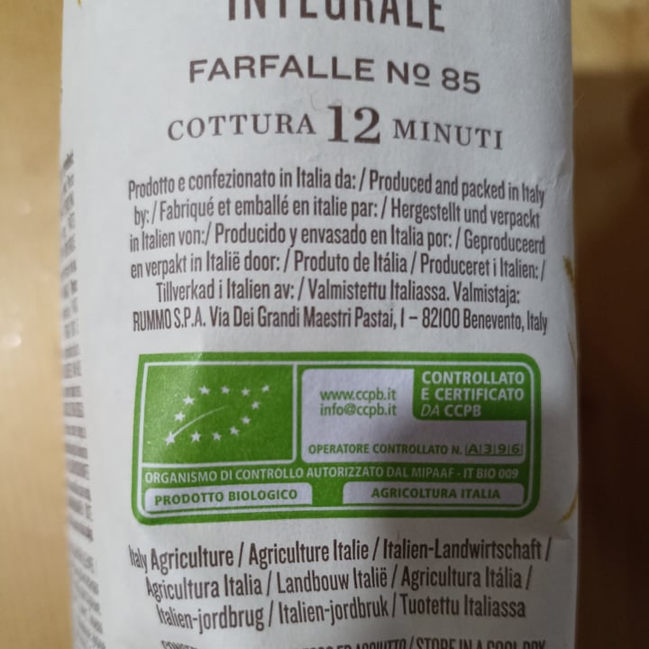 photo of Rummo Farfalle Integrali Bio shared by @vegrac on  16 Mar 2022 - review