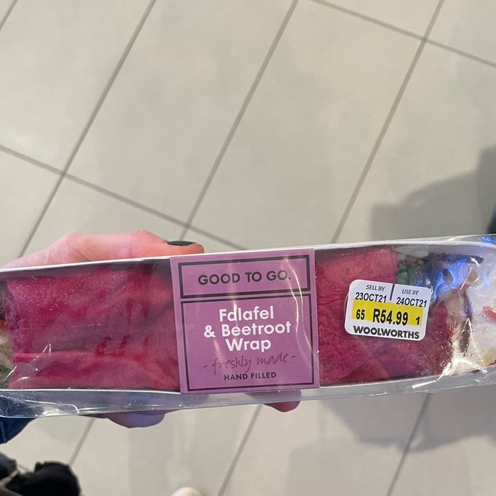 photo of Woolworths Food Falafel and Beetroot Wrap shared by @thehumblechickpea on  26 Oct 2021 - review