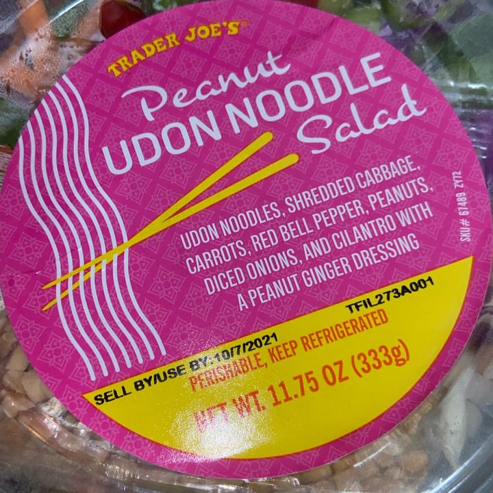 photo of Trader Joe's Peanut Udon Noodle Salad shared by @phillyvegan on  09 Oct 2021 - review