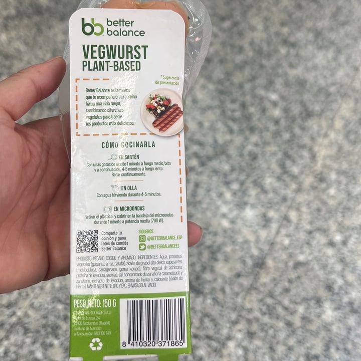 photo of better balance Vegwurst plant based shared by @laraner on  09 Oct 2022 - review