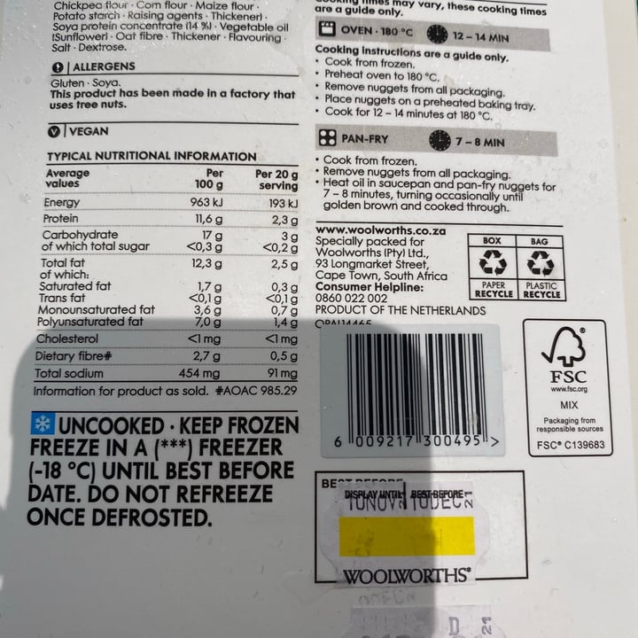 photo of Woolworths Food Plant Powered Protein Nuggets shared by @bianca1701 on  16 Feb 2021 - review