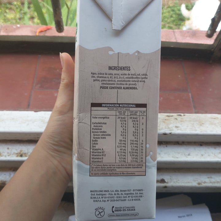 photo of La Serenísima Leche de Arroz Vegetal shared by @camilasm on  25 Nov 2020 - review