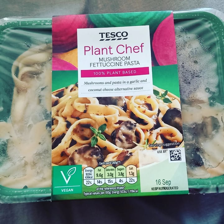 photo of Tesco Plant Chef Mushroom Fettuccine Pasta shared by @emmabradley on  23 Sep 2021 - review