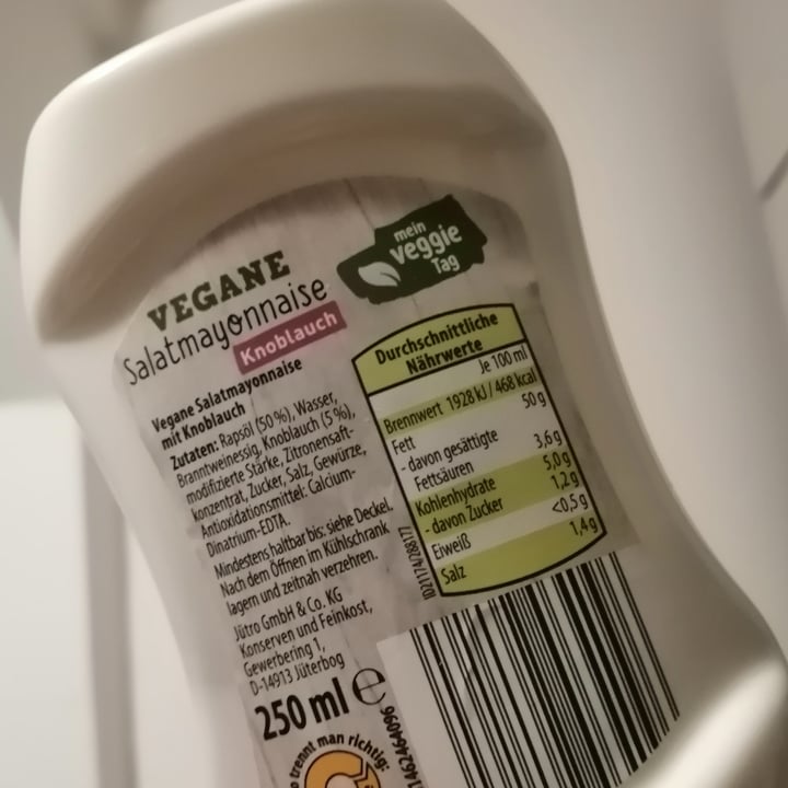 photo of Mein Veggie Tag Vegane Mayo Knoblauch shared by @victoriamaugeri on  10 Oct 2022 - review