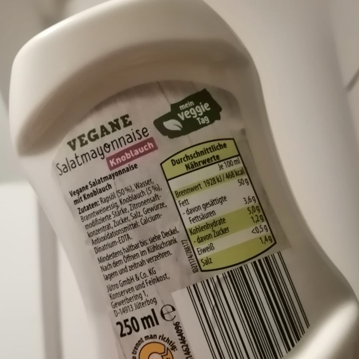 review photo of Mein Veggie Tag Vegane Mayo Knoblauch shared by @victoriamaugeri on 10 Oct 2022 - review