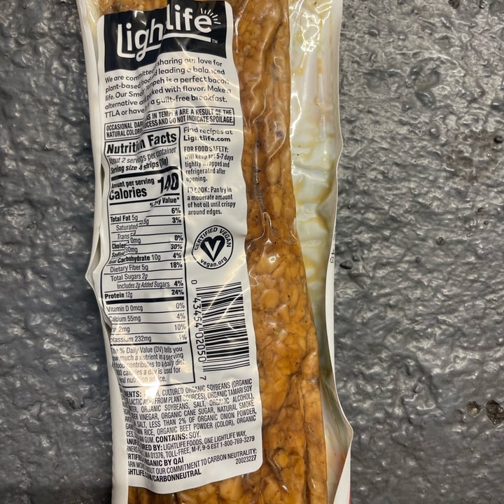 photo of Lightlife Tempeh (Smoky Bacon) shared by @veg4n on  26 Oct 2021 - review