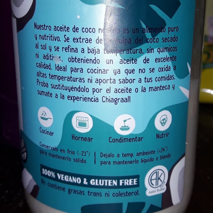 photo of Chia Graal Aceite de coco Neutro shared by @evlacertae on  16 Aug 2021 - review