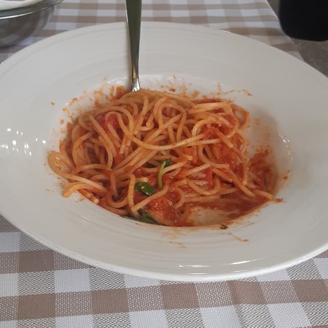 Photo of the dish “Spaghetti do Gragnano con pomodori Sanmarzano”