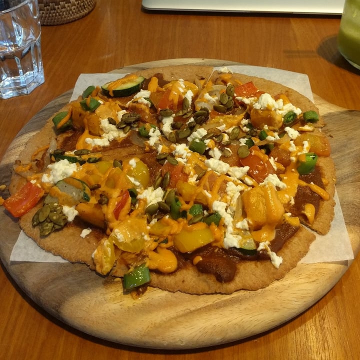 photo of The Living Cafe Veggie delight pizza shared by @emilierost on  29 Jun 2020 - review