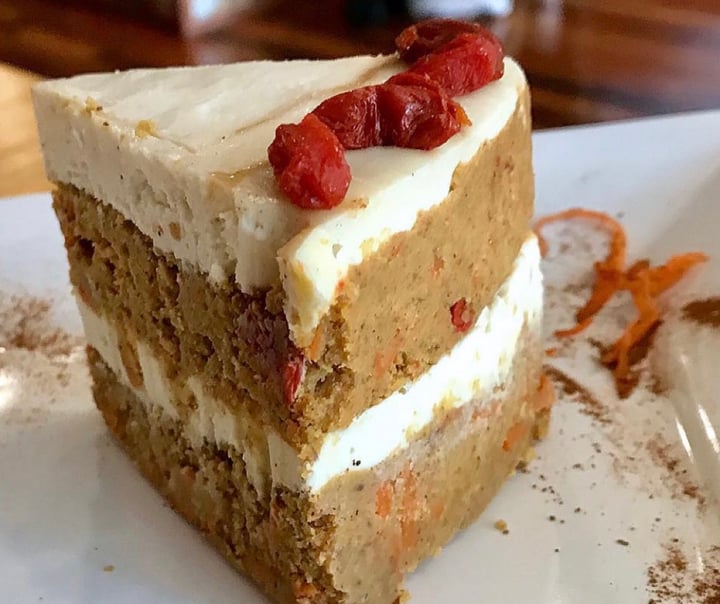 photo of Right Path Organic Cafe Raw Carrot goji berry cake shared by @veganfoodcrazy on  27 Sep 2020 - review