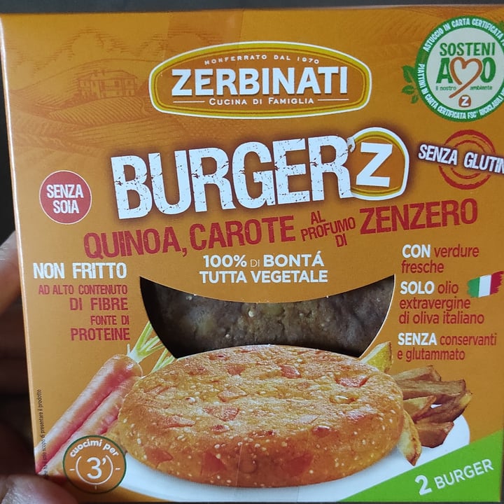 photo of Zerbinati Burger'Z Quinoa, Carote e Zenzero shared by @shinohara90 on  23 Mar 2022 - review