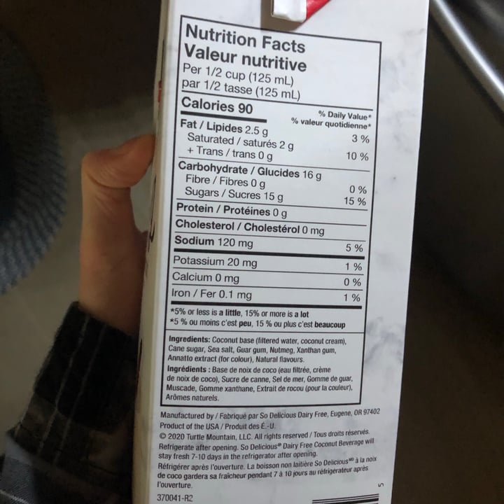 review photo of So Delicious Dairy Free Holiday Nog Coconutmilk shared by @voidsalts on 06 Dec 2020 - review