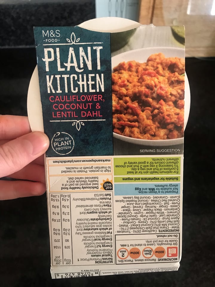 photo of Plant Kitchen (M&S) Cauliflower, Coconut & Lentil Dahl shared by @cookingwithkirstie on  04 Jan 2020 - review