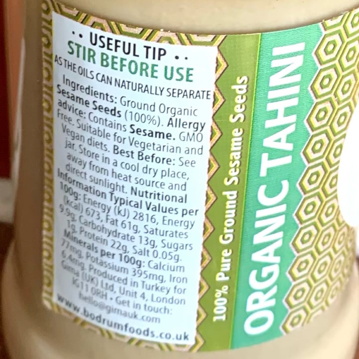 photo of Bodrum Organic Tahini shared by @vegpledge on  03 Sep 2022 - review