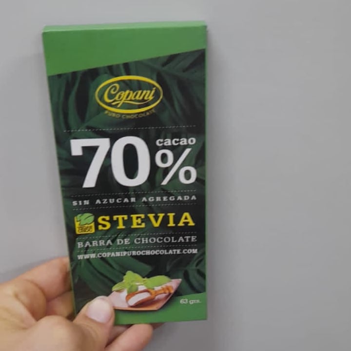 photo of Copani Barra de chocolate 70% cacao endulzada con stevia shared by @lolimiqueo on  07 Dec 2022 - review