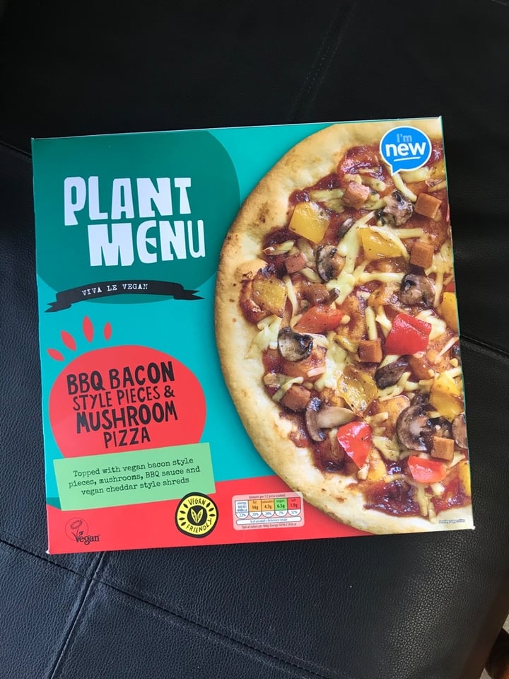 photo of Plant Menu BBQ Bacon Style Pieces & Mushroom Pizza shared by @laurenmitchell on  05 Apr 2020 - review