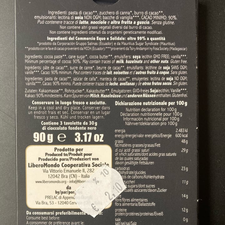 review photo of Libero Mondo Morena Cioccolato Fondente shared by @theveganaffair on 10 Jan 2022 - review