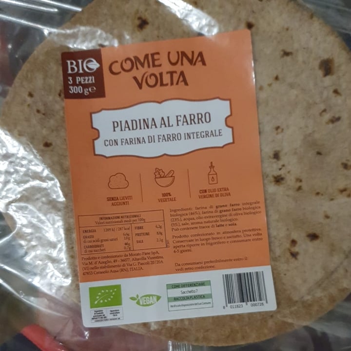 review photo of Come una volta Piadina Al Farro Con Farina Di Farro Integrale shared by @dani85 on 12 Mar 2022 - review