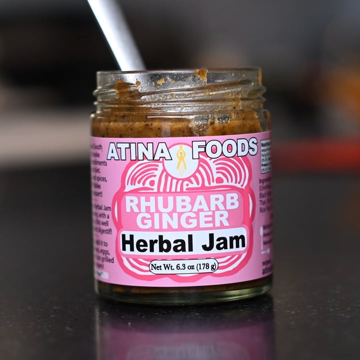 photo of Atina foods Rhubarb Ginger Herbal Jam shared by @tryingveganwithmario on  09 Mar 2020 - review