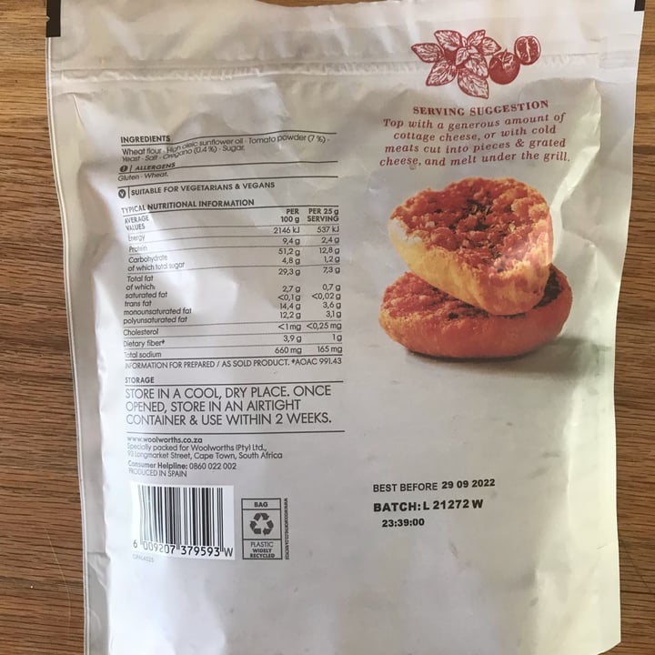 review photo of Woolworths Food Tomato and oregano bruschetta shared by @agrey on 04 Jan 2022 - review