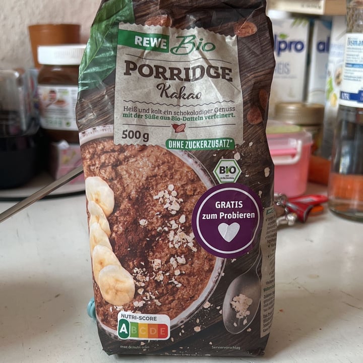 review photo of Rewe Bio Porridge kakao shared by @virginiavannoni on 03 Apr 2022 - review