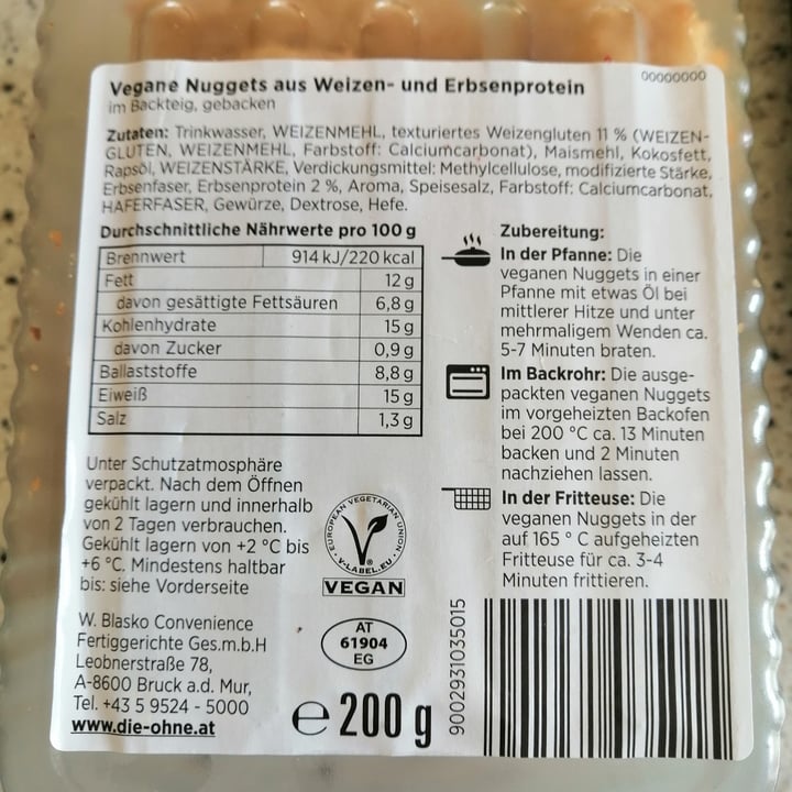 photo of Die Ohne Vegane Nuggets shared by @castiel on  02 Dec 2022 - review