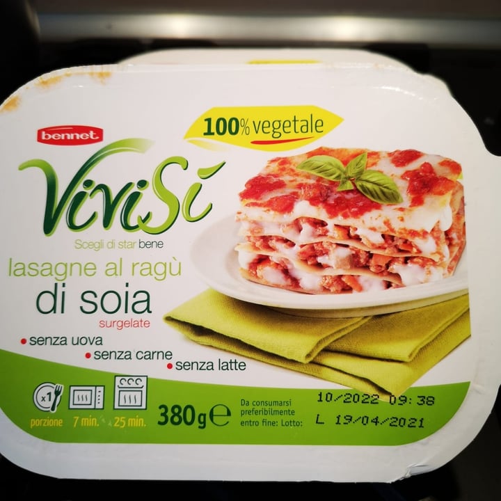 review photo of ViviSi Lasagne al ragù di soia Bennet ViviSI lasagne al ragù di soia shared by @stefinutriveg22 on 02 Apr 2022 - review