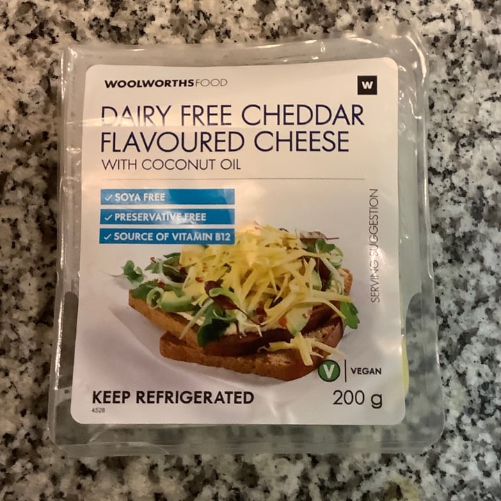 photo of Woolworths Food Dairy Free Cheddar Flavoured Cheese shared by @josiejozi on  05 Aug 2020 - review