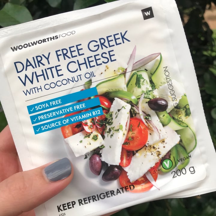 photo of Woolworths Dairy Free Greek White Cheese shared by @sarahjeggle on  16 Jan 2021 - review