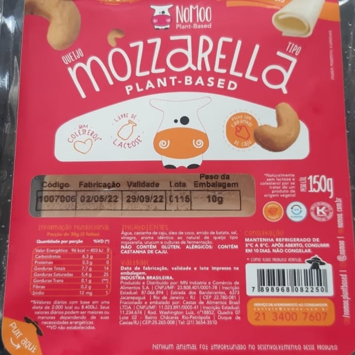 photo of NOMOO Plant-Based Brasil Queijo mozzarella shared by @mqhazoff on  13 Jun 2022 - review