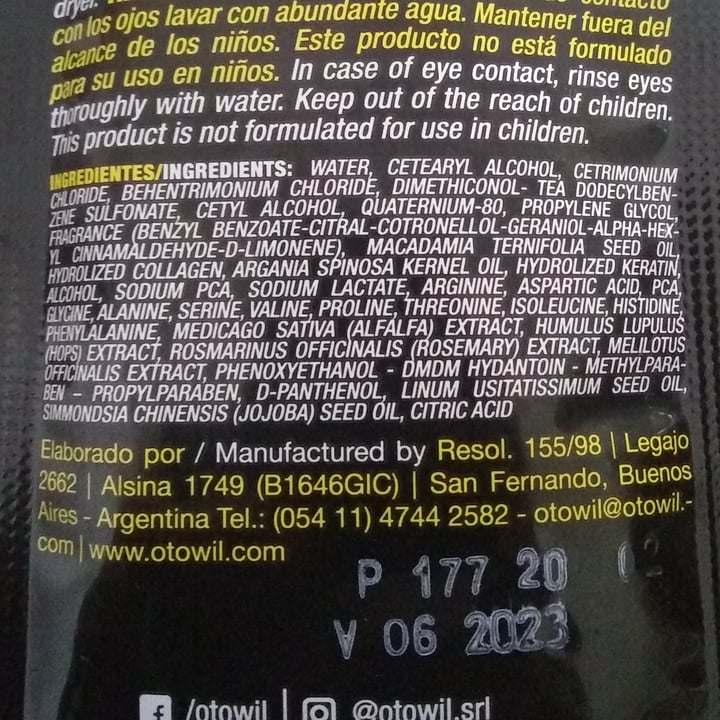 photo of Otowil Mascara Capilar Anabolic Maxx shared by @tefiesber on  01 Jan 2021 - review