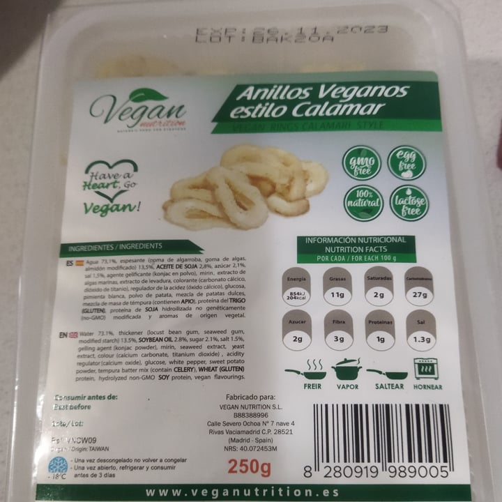 photo of Vegan Nutrition Anillos veganos estilo calamar rebozados shared by @cirila on  13 Mar 2022 - review
