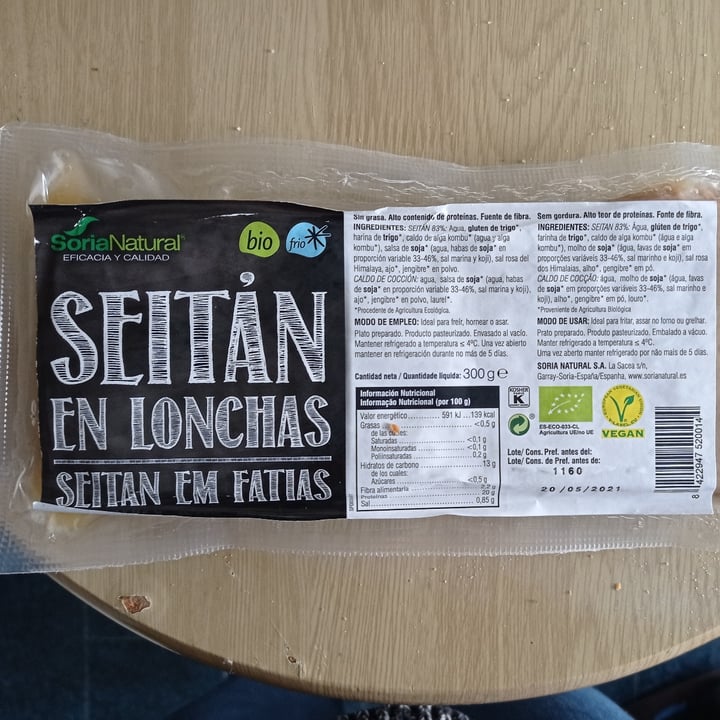 review photo of Soria Natural Seitán en lonchas shared by @desdeees on 27 Jan 2021 - review