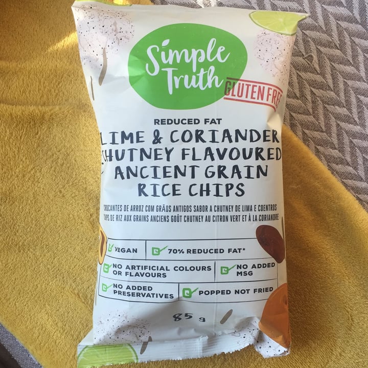 photo of Simple Truth Lime & Coriander Chutney Flavoured Ancient Grain Rice Chips shared by @melanie1512 on  04 Jul 2021 - review