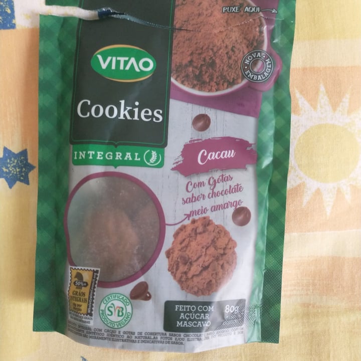 photo of VITAO Cookies Integral Cacau com gotas de chocolate meio amargo shared by @kappyvara on  28 Oct 2022 - review