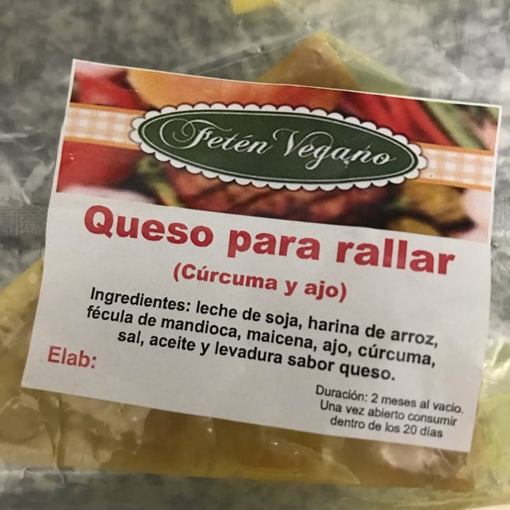 photo of Fetén vegano Queso para Rallar shared by @hipernova on  26 Nov 2021 - review