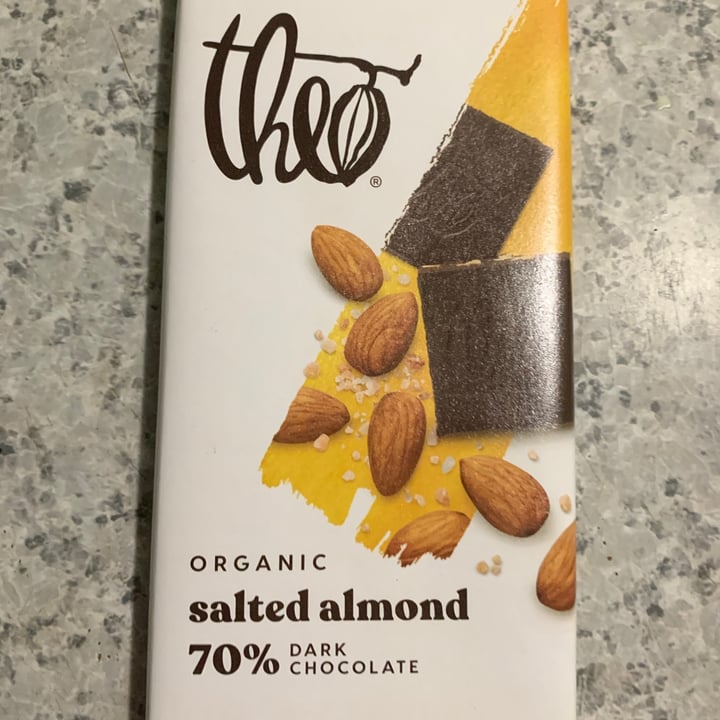 photo of Theo Chocolate Salted Almond 70% Dark Chocolate shared by @onehungryvegan on  13 Jan 2021 - review
